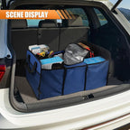 Car Trunk Organizer, Oxford Fabric Waterproof & Anti-Slip Vehicle Storage Box with Leak Proof & Insulated Cooler Bag, Large Cap