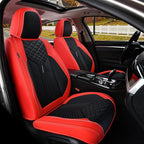 Coverado Front Seat Covers, 2 Pack Waterproof Seat Covers for Cars, Luxury Leather Seat Cushions, Front and Rear Seat Protect