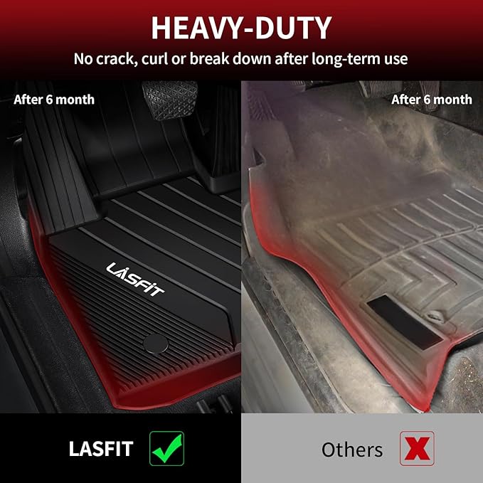 LASFIT Floor Mats Fit for BMW X3 2011-2017 & BMW X4 2015-2018 xDrive28i, xDrive28d, xDrive35i, M40i, Custom Fit TPE All Weather Waterproof Floor Liners Front & Rear Rows Car Mat, Black