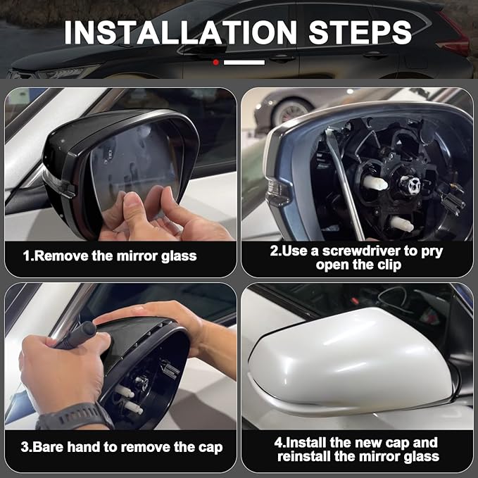 Mirror Cover Cap Compatible with Honda CR-V 2017-2022/ HRV 2016-2022, Door Side Rearview Mirror Guard Cover Trim with Turn Signal Cut-Outs, NH-603P White Diamond Pearl