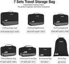 Hanke 7 Set Compression Packing Cubes for Travel, Expandable Large Packing Cubes for Suitcases and Backpack, Luggage Packing 