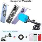 Coolpow for MagSafe Car Mount Charger【Ultra Magnet】Magnetic Phone Holders for Your Car Charger【Windshield+Vent+Dash】Magnetic Wireless Car Phone Holder Mount Charger Car Accessories for iPhone 17 16 15