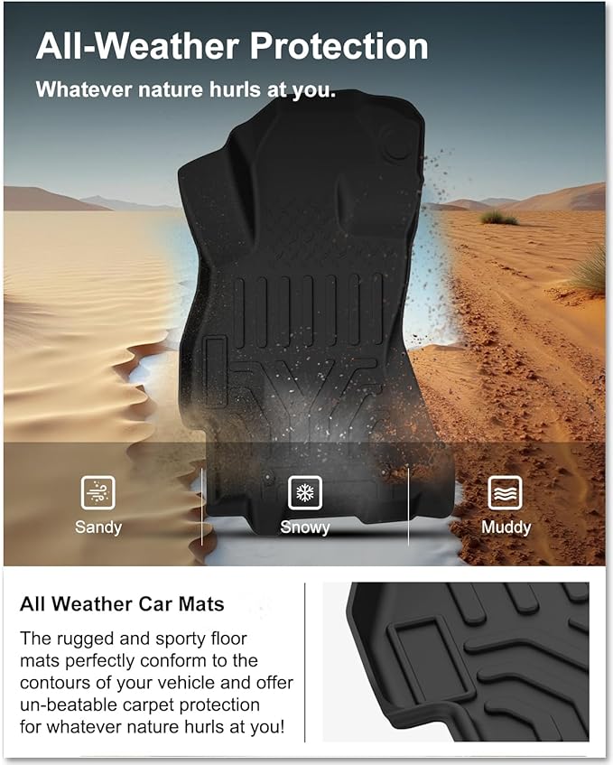 KIWI MASTER Floor Mats for 2015-2019 Subaru Outback/Legacy, Custom Fit All Weather Car Mats, Heavy Duty TPE Floor Liners, Front & Rear 2 Row, Black