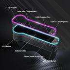 LED Car Seat Gap Filler Organizer Car Gap Filler with 10 Light Music Rhythm Modes USB and Type-C Charger Fit for iPhone Android (2 Pack)