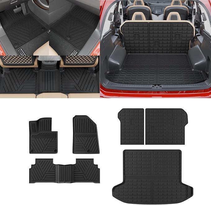 Floor Mats Compatible with 2023 2024 2025 2026 Kia Sportage Cargo Mat Cargo Liner TPE All Weather Back Seat Cover Protector 2025 Sportage Accessories (Trunk Mat+Backrest Mats+Floor Mats)