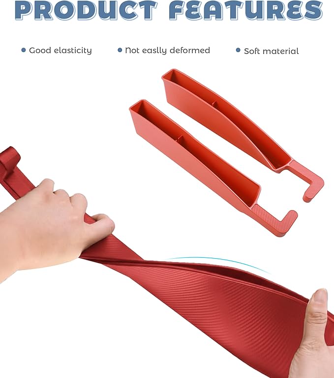 2PCS Car Seat Gap Filler,Car Accessories Car Organizer,Cars Seat Gap Filler Organizer with 2 Storage Areas,Used for Phone,Wallets,Keys,Eyeglasses,Fit for Most Cars,Trucks,SUVs (Red)