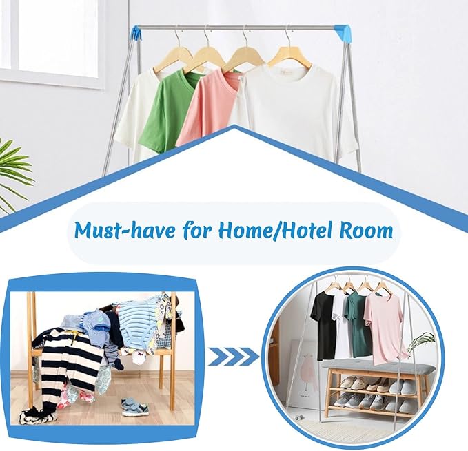 Lmaray Portable Garment Rack, Compact Folding Clothes Drying Rack, Mini Clothing Rack for Travel, Camping, RV, Dance Costume,