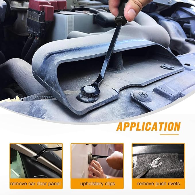 GOOACC 5 PCS Nylon Auto Trim Removal Tool Kit No-Scratch Removal Tool Kit for Car Clip Panel & Audio Dashboard Dismantle Blac