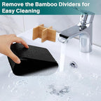 GFWARE Black Toothbrush Holder - Bamboo Toothbrush Holders for Bathrooms Electric Toothbrush Holder Organizer Kids Toothbrush
