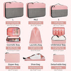 BAGAIL 8 Set/9 Set Packing Cubes Luggage Packing Organizer for Travel, Suitcase Packing Bags for Travel Accessories