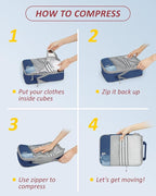 BAGSMART 6 Set /4 Set/2 Set Compression Packing Cubes for Travel, Lightweight Luggage Organizer Bags, Durable Space Saver Bag