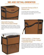 Car Trash Can with Lid, Cute Leakproof Car Trash Garbage Bag Hanging Vehicle Trash Bin Small Portable Automotive Garbage Cans Organizer for Back/Front Seat(Trapezoid,Brown)