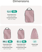 BAGSMART Compression Packing Cubes, 6 Set/4 Set/2 Set Travel Packing Cubes for Carry on Suitcases, Compression Suitcase Organ