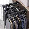 Adjustable Extendable Clothes Rail - Pull-Out Closet Rod, Stainless Steel Hanger, Collapsible Clothing Organizer for Balcony,