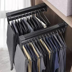 Adjustable Pull-Out Clothes Rail - Extendable Stainless Steel Hanger Rod, Collapsible Clothing Organizer for Balcony, Mudroom