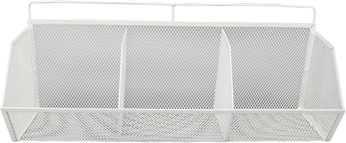 Metal Wire Basket, 3 Grids Wall Hanging Baskets, Wall Mount Slanted Opening Storage Organizer for Kitchen Bathroom Laundry Ro