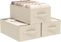 Collapsible Fabric Organizer Bins, Storage Boxes, Cloth Cube Baskets for Organizing Home, Office and Closet, Grey and Beige, 