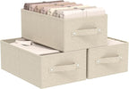 Collapsible Fabric Organizer Bins, Storage Boxes, Cloth Cube Baskets for Organizing Home, Office and Closet, Grey and Beige, 