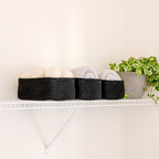 NaturalCozy 11.8"x8"x4.5” Rectangle Storage Baskets for Shelves 3 Pack | Cotton Rope Woven Small Baskets for Organizing | Sma