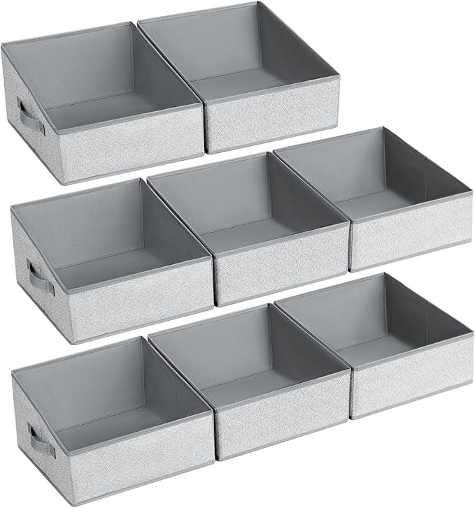 DIMJ Trapezoid Storage Bins, Closet Storage Bins with Handle, Foldable Closet Organizers and Storage Baskets for Toys, Books,