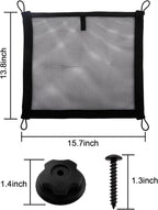2 Pack Small Cargo Net Pocket Storage Mesh Netting Organizer with 8 PCS Mounting Screws for Car RV SUV Camper Boat 15.7 x