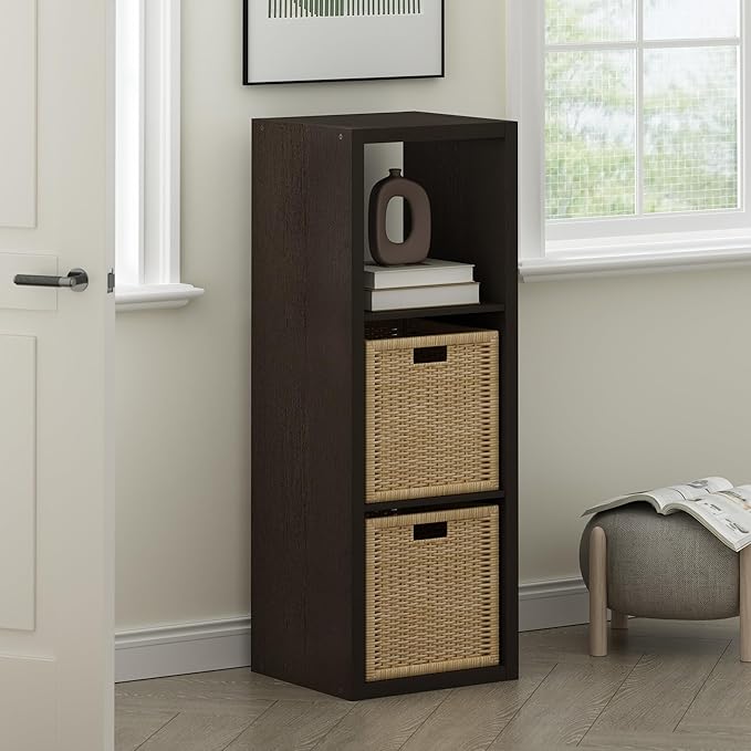 Furinno Cubicle Book Shelf, 3-Cube Bookshelf, Extra Thick Frame Horizontally & Vertically Reversible Bookcase with Open Back,