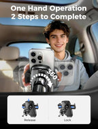 LISEN Car Phone Mount, Phone Holders for Your Car [Thick Cases Friendly] Car Vent Phone Holder & Metal Hook Truck Jeep Accessories for iPhone 17 Air Pro Samsung Google and All 4-7'' Phone