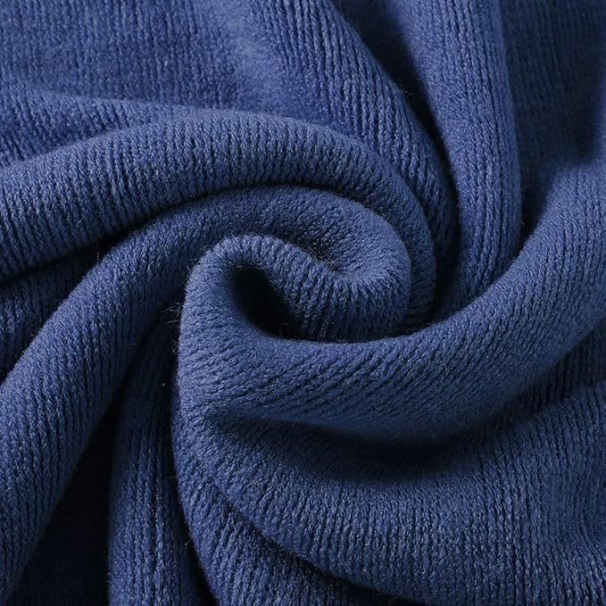 Homiest Decorative Knitted Throw Blanket with Fringe Soft & Cozy Tassel Blanket for Couch Sofa Bed (Navy Blue, 50x60)