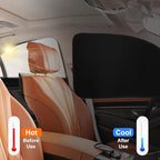 Ovege Car Side Window Sun Shade Magnetic Car Curtain Suction Magnetic Suedette －Front Seat 2pcs