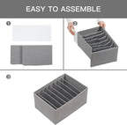 Qozary 4 Pack Drawer Organizers for Clothing, 8 Grids Foldable Closet Organizers and Storage Bins for Bedroom, Dresser Organi