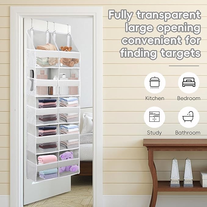 Ridering Over the Door Organizer 5 Tiers,Extra Large Behind Door Storage of 10 Compartments for Toys Clothes Diaper Organizer