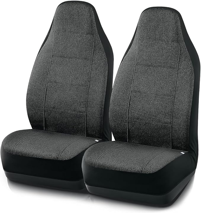 Road Comforts Car Seat Covers for Front Seat, High Back Heavy Duty Breathable Flax Seat Protector, Airbag, Not Seat Belt Comp