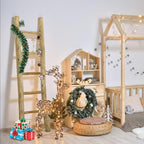 Fully Assembled Wood Ladder for Blankets, 5-Layer Structure Towel Rack, Farmhouse Style, Durable and Convenient Throw Blanket
