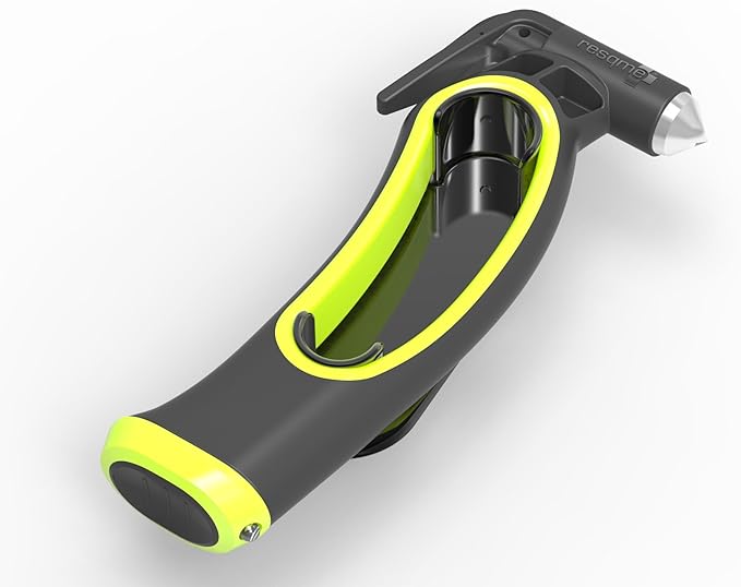 Resqhammer, Ultimate Safety Hammer, Seat Belt Cutter and Window Breaker, Emergency Family Car Escape Tool, Portable and Compa