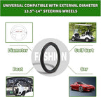 Golf Cart Steering Wheel Covers,13.5 to 14" Golf Cart Steering Wheel Cover Universal for Yamaha,EZGO TXT & RXV,Club Car DS & Precedent, Leather Comfortable, Non-Slip, Wear-Resistant (red)