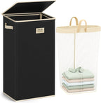 SOLEDI Laundry Hamper with Lid 100L Large & Tall Collapsible Laundry Basket, Clothes Hamper with Bag Removable Easy to Carry,