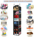 2 Pack Large-Sized Hanging Shoe Organizer 8-Shelf, Hanging Closet Organizer with 8 Side Pockets, Wider Hanging Shelves for St