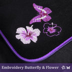 CAR PASS Embroidery Butterfly and Flower Car Floor Mats, Purple Car Floor Mats, Universal Fit 95% Automotive,SUVS,Sedan,Vans,