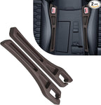 Car Seat Gap Filler Organizer, 2PCS Multifunctional Vehicle Fill Gap Blocker with Storage Slot Between Seat Console, Anti-Drop Auto Interior Organization, Universal for SUV Truck Sedan(Brown)