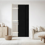 Jilron Accordian Door Curtain, 100% Blackout Folding Magnetic Doorway Curtains,Linen Style Closet Doors,for Room Divider,Priv