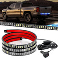 Nilight 48 Inch Truck Tailgate Strobe Light Strip Tail Emergency Bar Rear Window Warning Lamp Ultra-Bright Double Row 288 LED for Pickup Trailers Construction Vehicles Car SUV, Blue White