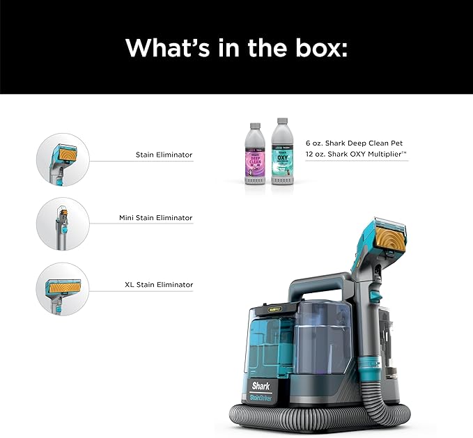Shark StainStriker HairPro Portable Carpet, Upholstery & Area Rug Cleaner, Stain, Hair & Odor Remover, 3 Tools & dual activat