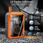 Portable Air Pump for Car Tires, 150 PSI Tire Inflator Cordless with LED Light, Auto Shut-off Air Compressor Bike Tire Pumps with Pressure Gauge for Car Bicycle Motorcycle Ball, Gifts for Men & Women