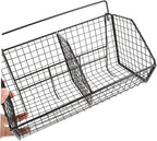 Amosfun Kitchen Wall Organizer Wire Basket for Fruits and Vegetables Divided Storage Rack Space Saving Design for Kitchen Sea