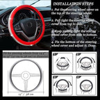 New Diamond Leather Steering Wheel Cover with Bling Bling Crystal Rhinestones, Universal Fit 15 Inch Car Wheel Protector for 
