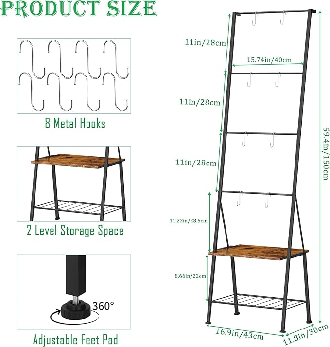 Blanket Ladder with Shelf - Blanket Rack Freestanding, Standing Towel Rack for Bathroom Living Room Bedroom, Blanket Holder w