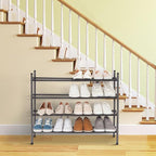 STORAGE MANIAC Expandable Shoe Rack, 16 Pairs Stackable Small Shoe Rack, Metal Adjustable Shoes Organizer for Closet, Entrywa