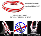 Car Hood Light Strip Exterior, 94.5 Inch DRL LED Strip Lights Waterproof IP68 Scan Start-up + White Light,Compatible with GMC Sierra 1500 2500 Chevy Silverado 1500 2500 Dodge Ram 1500