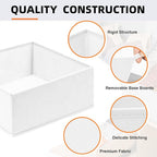 Criusia Drawer Organizer Clothes 6 Pack White- Dresser Organizer Bins for Closet Bedroom - Baby Clothes Organizers and Storag