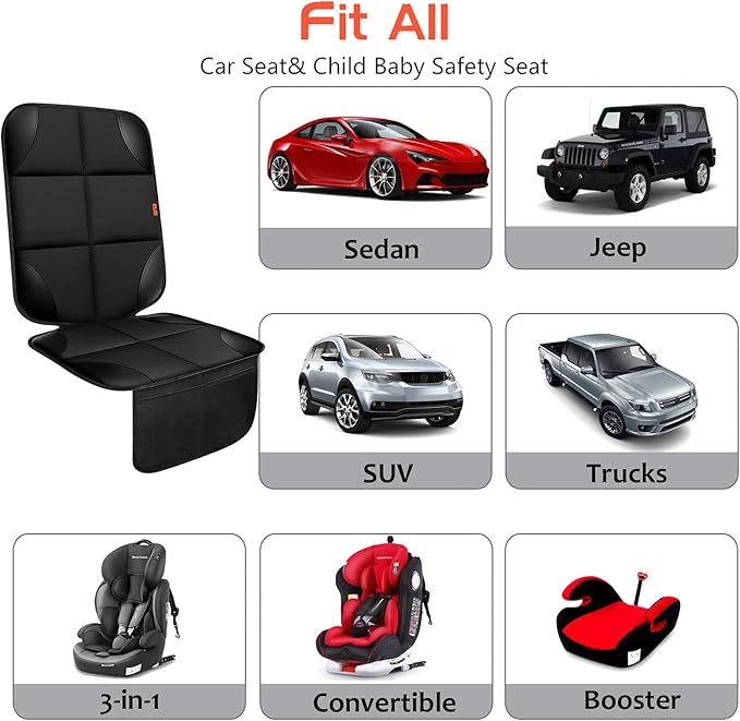 Car Seat Protector 1 Pack Car Seat Cushion Mat Thickest Padding,Waterproof 600D Fabric Car Seat Covers for Non-Slip Backing M